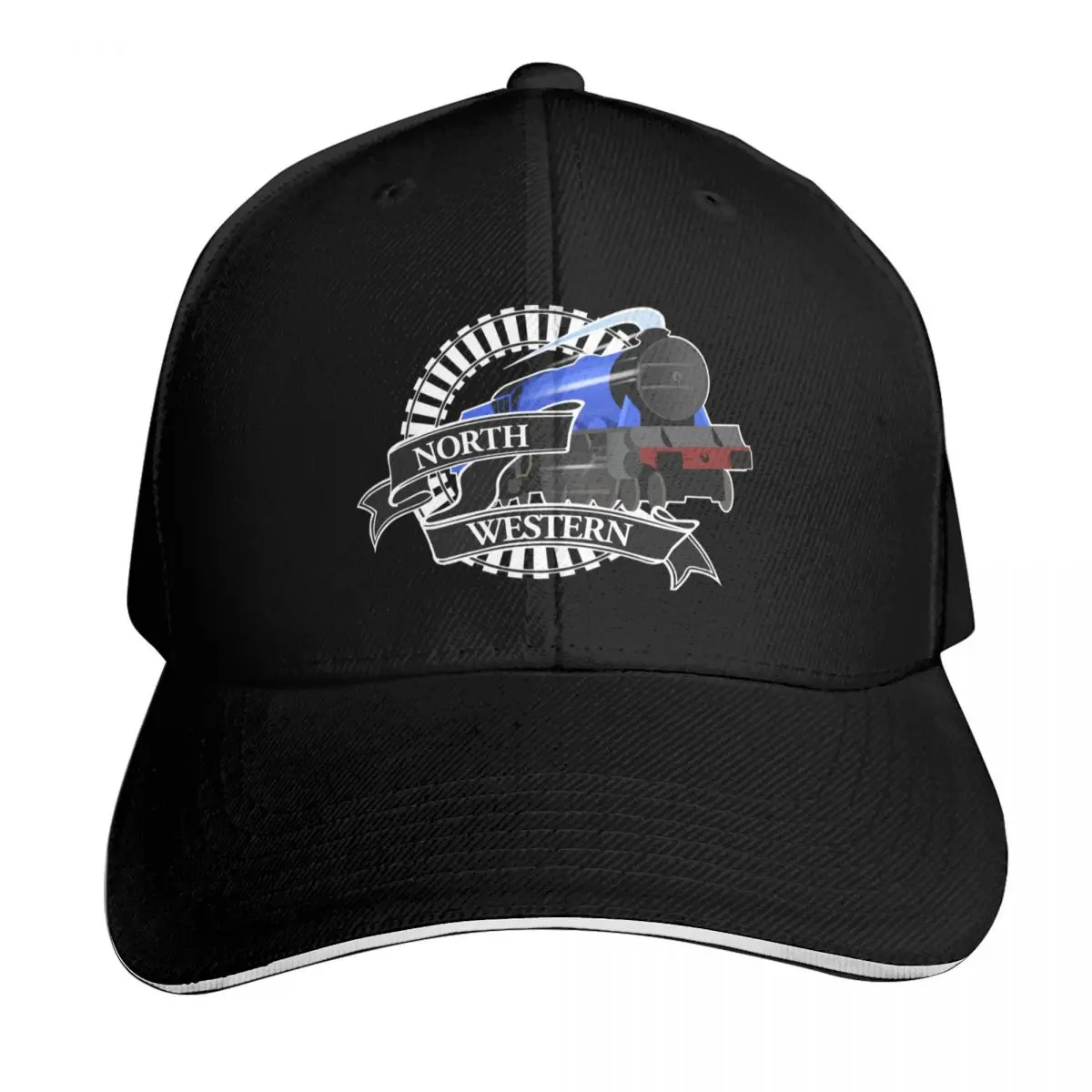 North Western Train Logo Baseball Cap Summer Beach Travel Streetwear Hip Hop Trendy Vintage Retro Embroidered