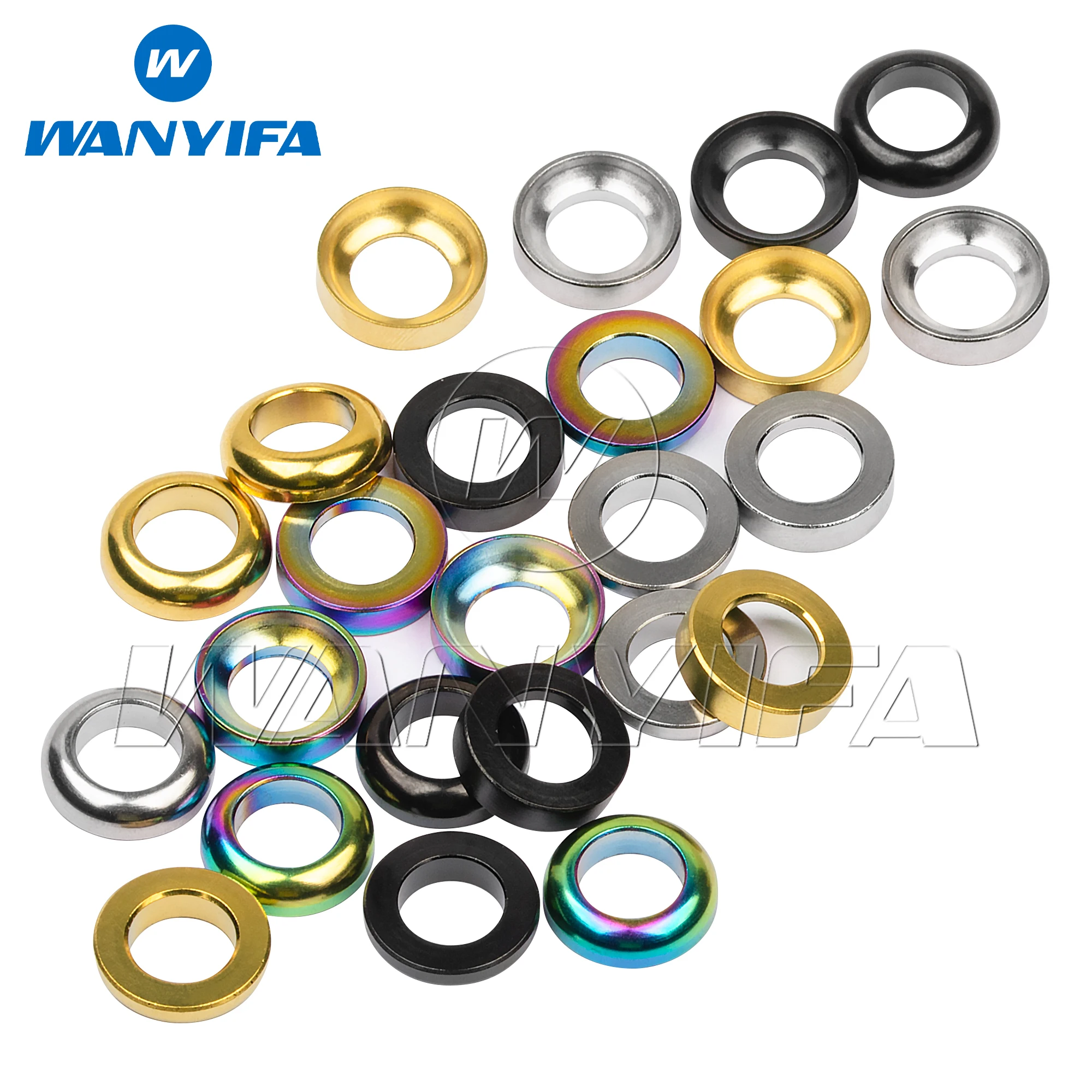 Wanyifa チタンワッシャー M6 凹凸ワッシャー スペーサーガスケット マウンテン BMX 自転車ディスクブレーキキャリパーグループボルトネジ用