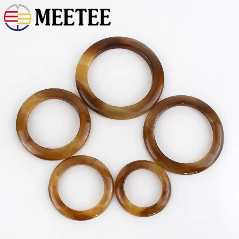 25pcs Lightcoffee O Ring Resin Buckles Scarf Swimsuit Belt Decorative Buckle Button Ribbon Slider DIY Sewing Accessories