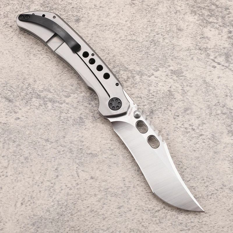 New 14C28N steel titanium alloy handle camping survival knife EDC fruit outdoor collection multifunctional tool