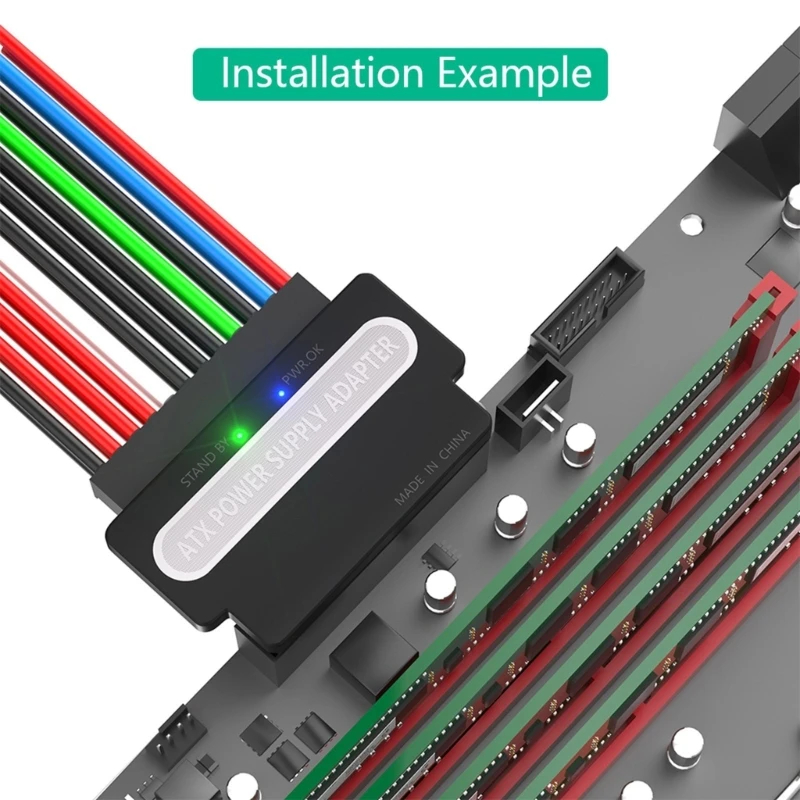 Conector alimentación 24 pines Adaptador 90 grados para instalación fácil constructores PC