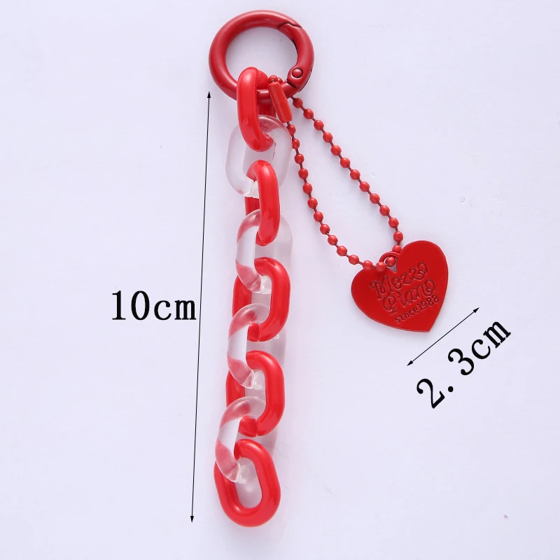 Colorful Acrylic Plastic Link Chain Keychain Creative Handmade Key Ring For Women Men Handbag Accessories DIY Friendship Gifts