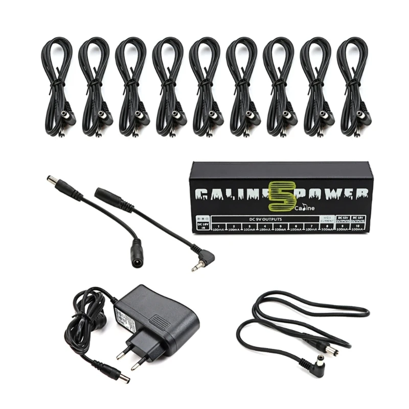 

Guitar Pedal Power Supply 10 Isolated DCOutput Guitar Bass Effect Pedals Power Supply with Short Circuit Protections