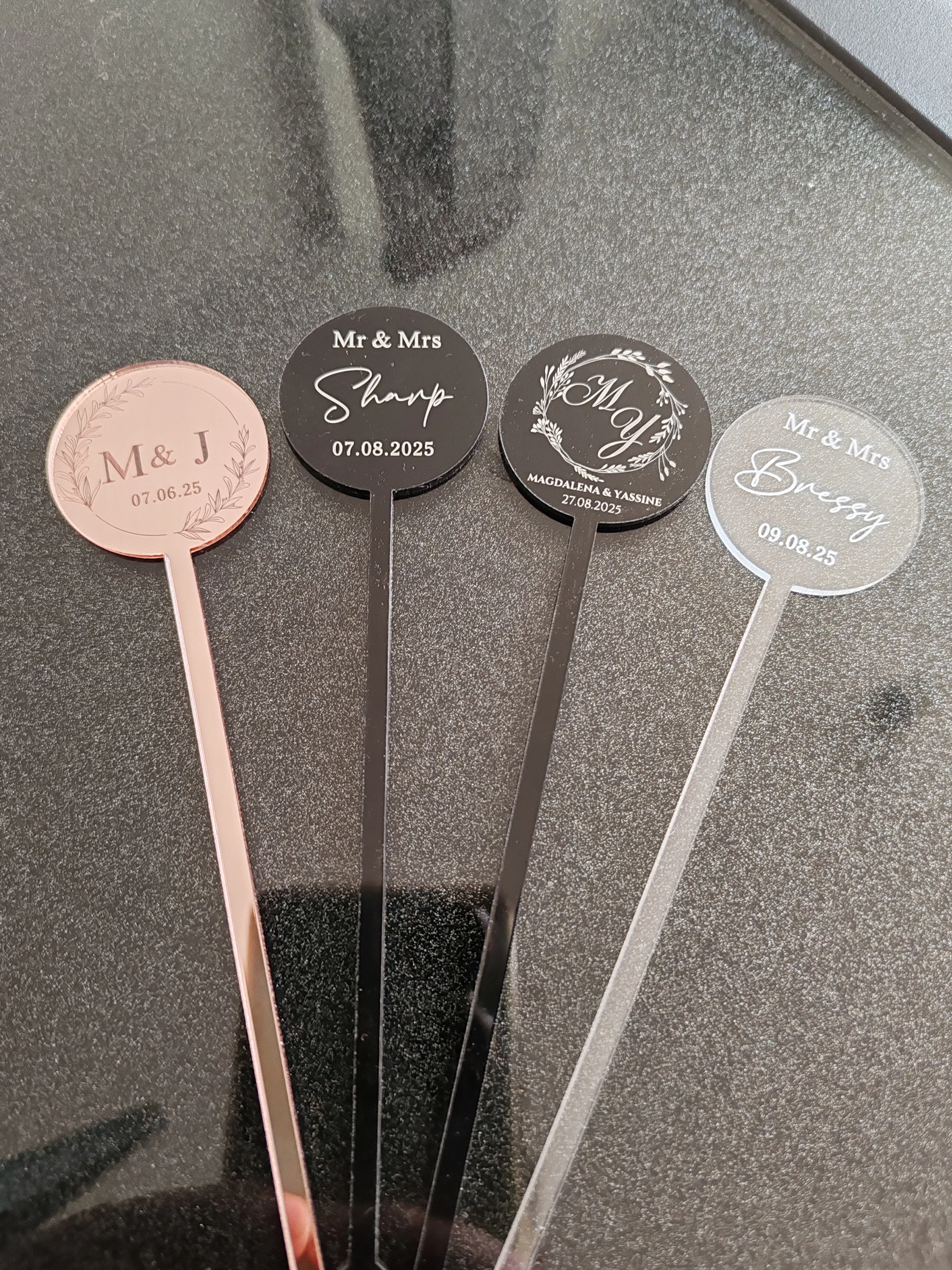

LaserCut Party Decor Custom Cocktail stirrers Personalised Drink Stirrers Wedding Decorations Baby Shower Swizzle Decoration