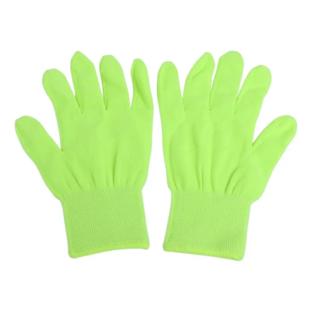 1 Pair Work Gloves Durable Fluorescent Gloves Breathable Elastic Green Gloves Anti-Slip Flexible Neon Glove Nightclub