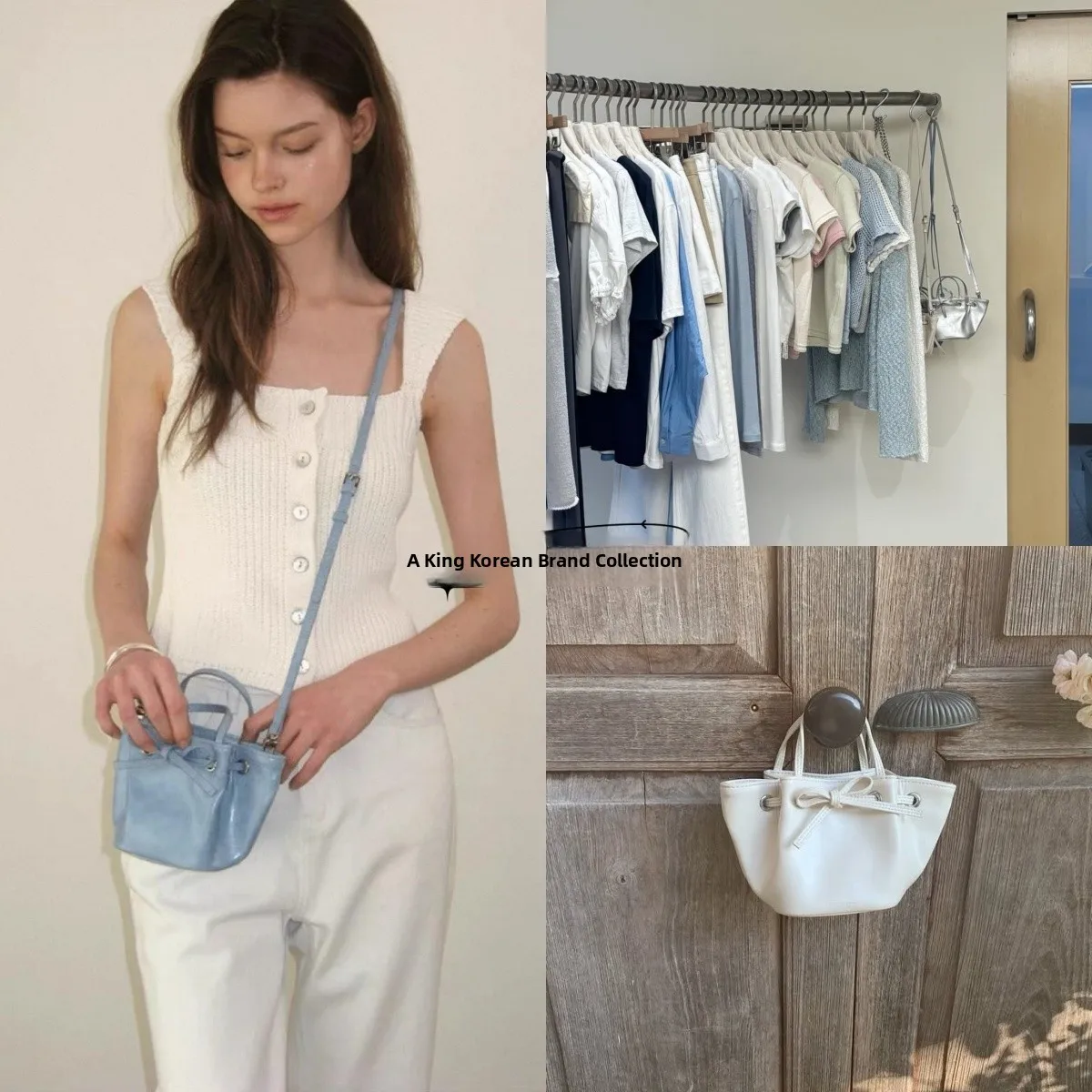 

Корейская сумка-ведро с узлом, на одно плечо, кроссбоди, повседневная, простая, молодежная, однотонная, на каждый день