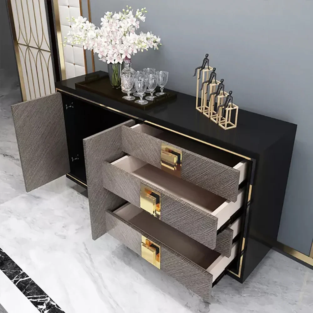 Sideboard โมเดิร์น Minimalist Luxury Home Nordic ห้องนั่งเล่นห้องครัวแบบบูรณาการ Locker Rack ตู้ไวน์