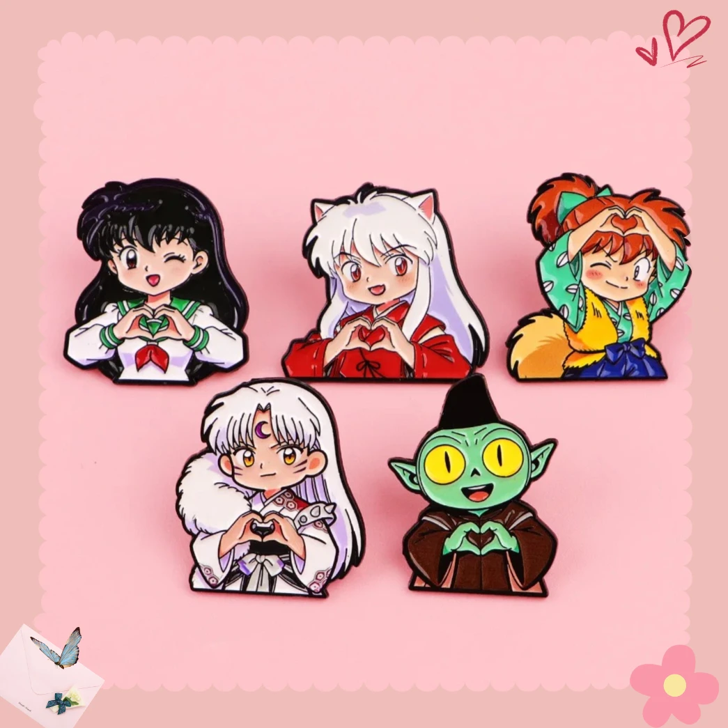 

5pcs Cute Enamel Pin Cartoon Brooch For Coat Women's Brooches Fashion Lapel Badges Jewelry Gift For Fans Clothing Decoration