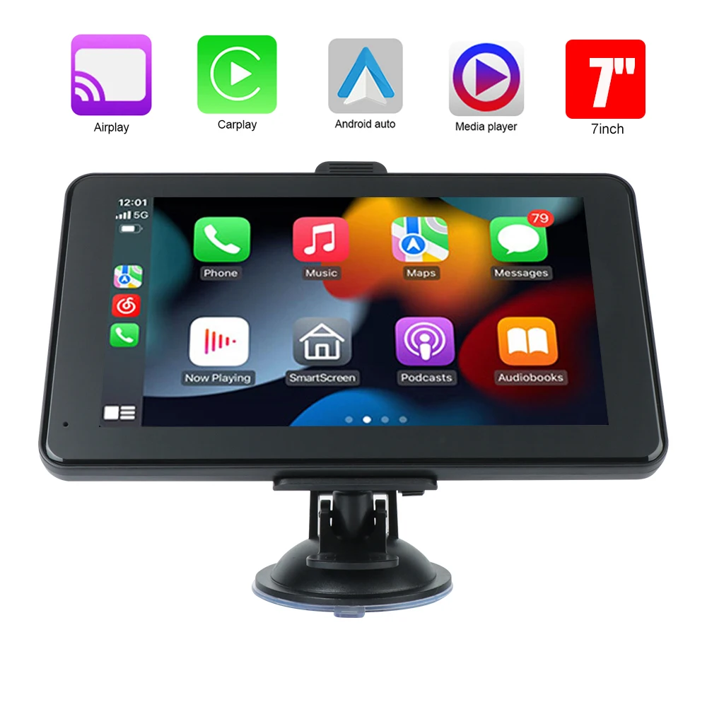 Rear View Monitor 7 Inch Touch Screen Bluetooth WIFI For Carplay Android Airplay Auto Radio 7-32V Car Vedio Player