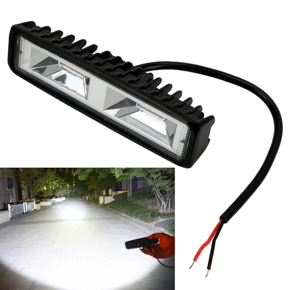 Reflektory LED 12-24V dla Auto motocykl ciężarówka łódź ciągnik przyczepa Offroad światło robocze 48W LED światło robocze reflektor