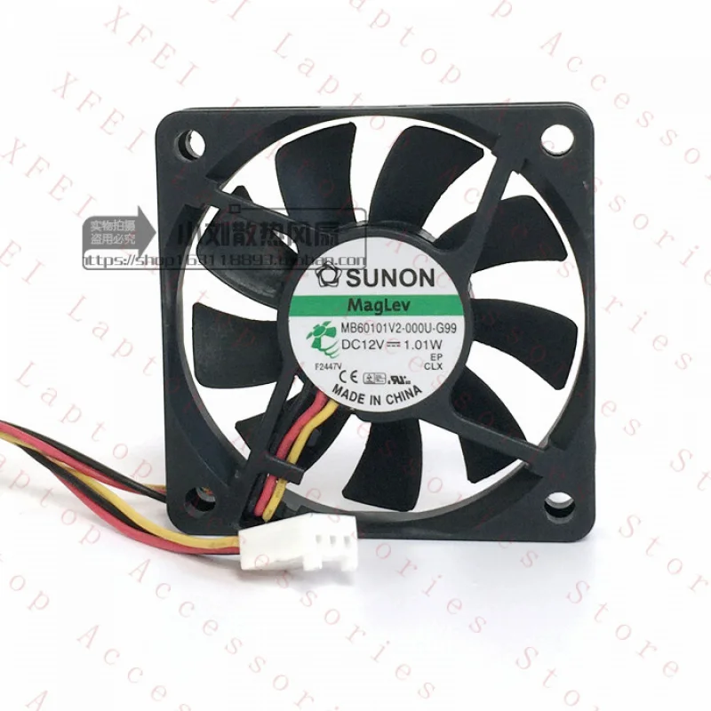 D  1PC for Sunon MB60101V2-000U-G99 Cooling Fan 12V Vapo Bearing 3pin 60x 10mm