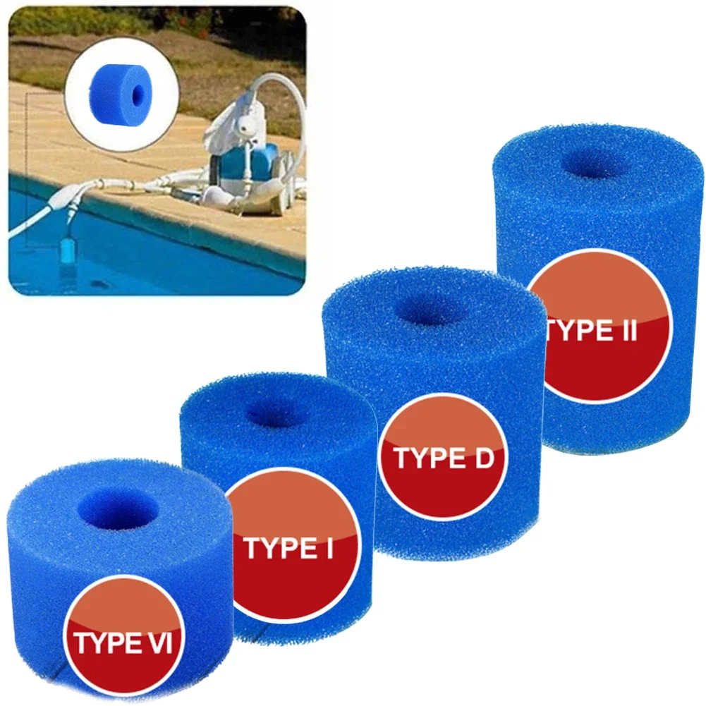 Swimming Pool Filter Foam Reusable Sponge Cartridge Suitable Bubble Jetted Pure SPA For Intex S1 Type Filter Pool Accessories