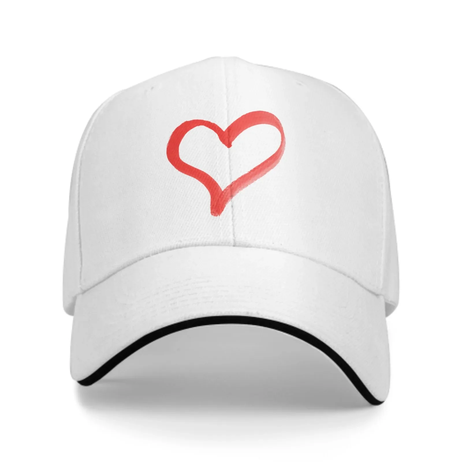 Red Watercolor Love Duck Tongue Cap Spring Summer Men's Women's Adjustable Caps Outdoor Travel Baseball Hat