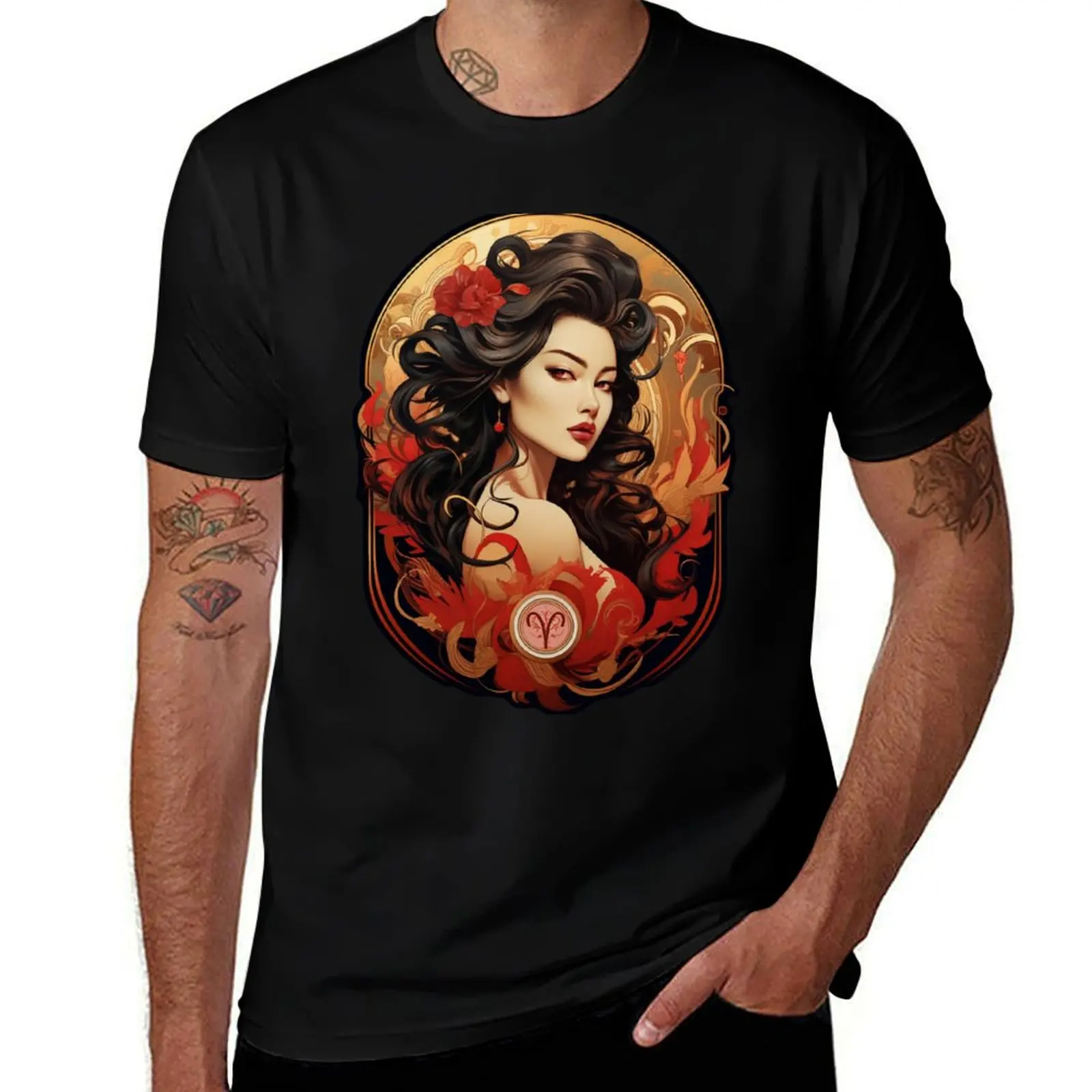 Aries - Art Nouveau Beauty T-Shirt customs custom t shirt t shirts for men pack