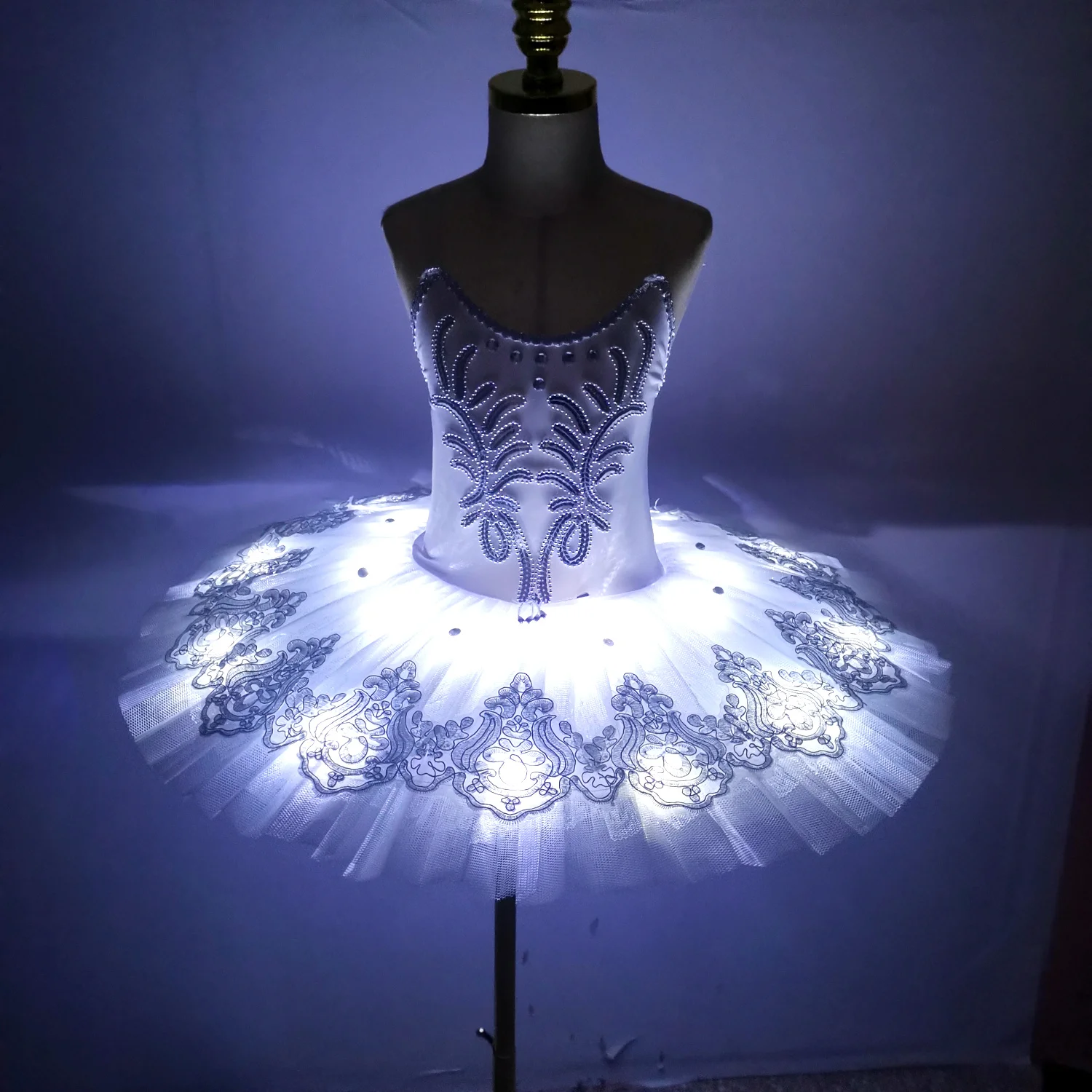 Led Ballet Tutu Skirts For Children Swan Lake Costumes Adult Women Ballerina Dress For Girls Performance Stage Belly Clothes