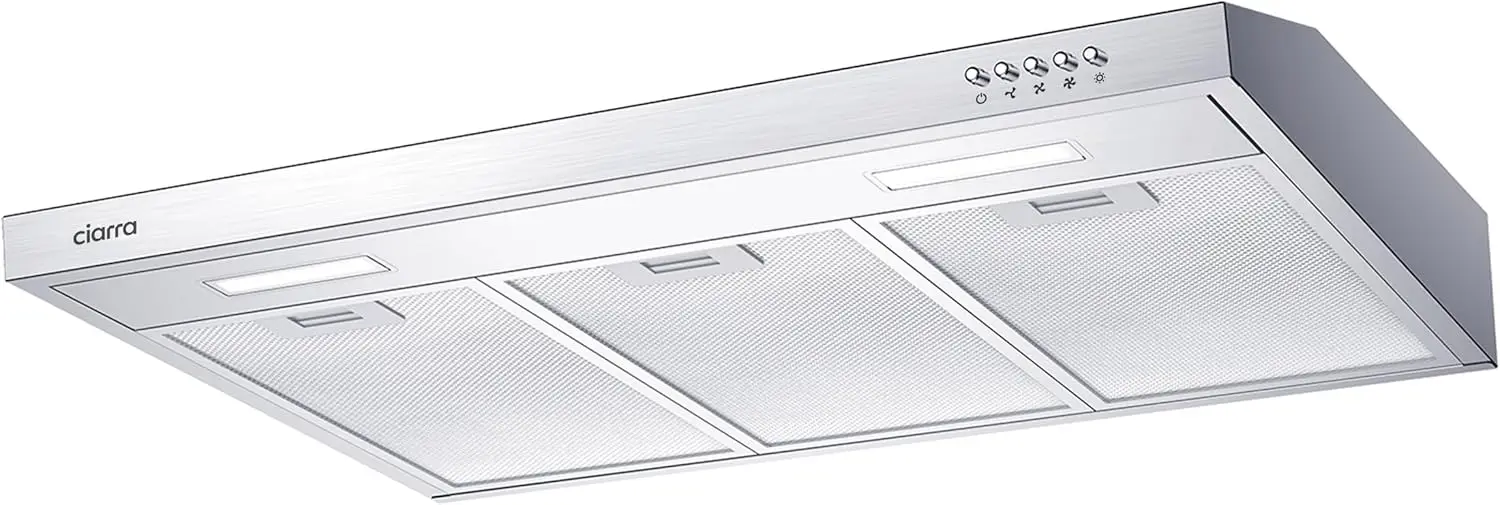 

Безопанальная вытяжка Ran, 30-дюймовая вентиляционная вытяжка под шкафом, 3-скоростной вытяжной вентилятор, кнопочный канальный и безканальный кабриолет