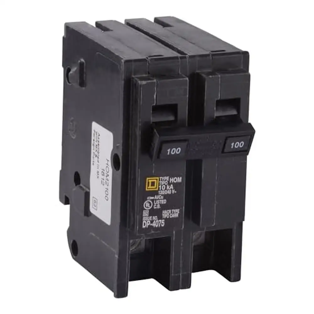 100-Amp Double Pole Circuit Breaker Homeline Load Centers Compatible with CSED Devices Easy Plug-On Installation Standard Type