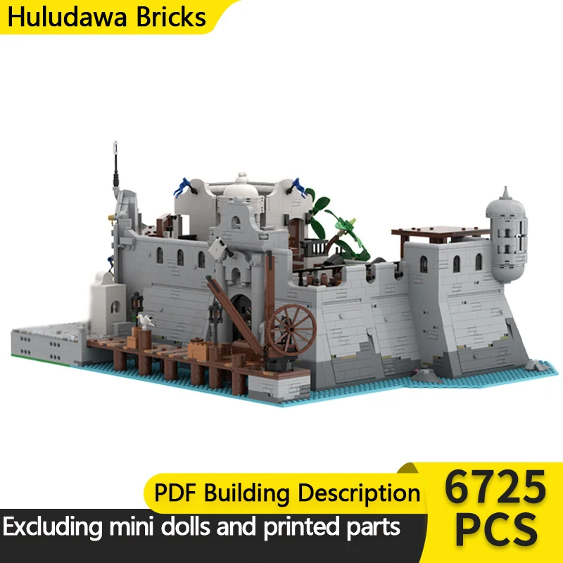 Medieval Castle Model MOC Building Bricks Rock Castle By The River Modular Technology Children Holiday Gifts Assemble Toys Suit