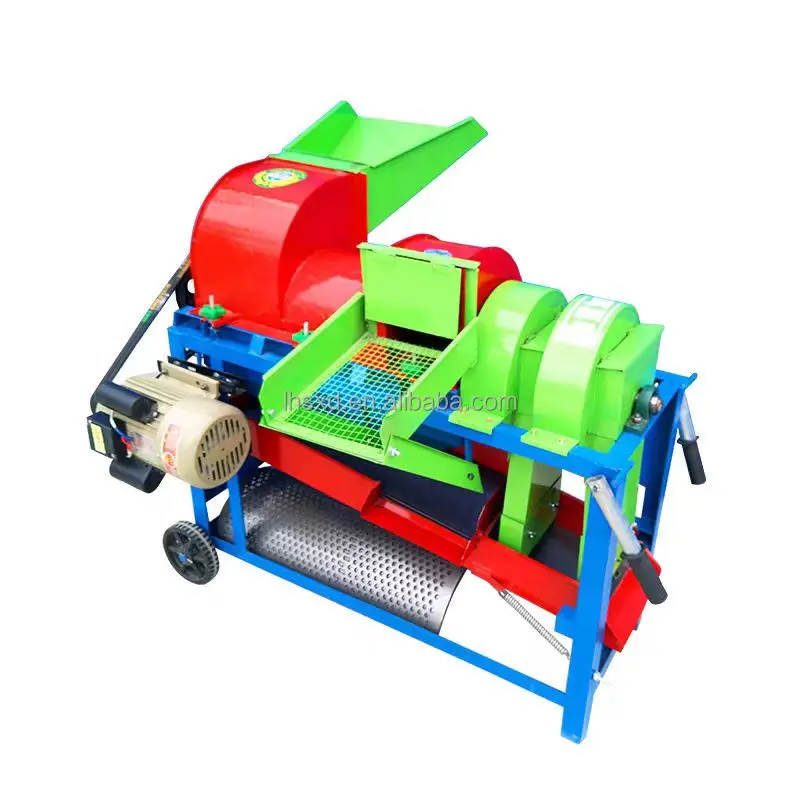 Electric Small Scale Sorghum Soybean Paddy Rice Wheat Peeler /Corn Sheller Thresher Machine