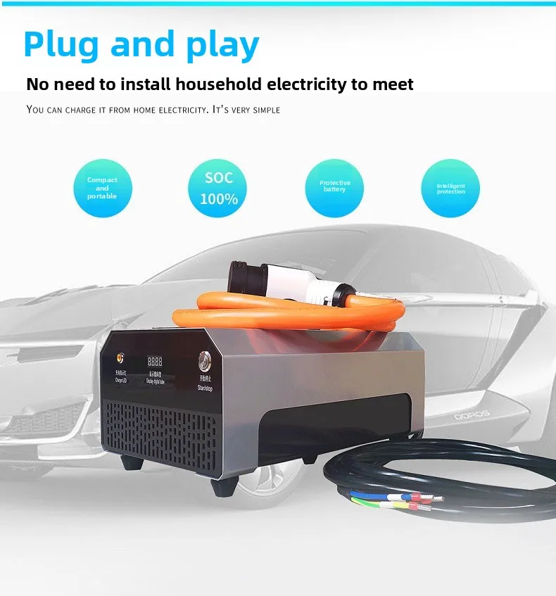 Portable Car Charging Station 3.3kw Mobile EV Charger with Battery Emergency Rescue New Condition DC Output Current