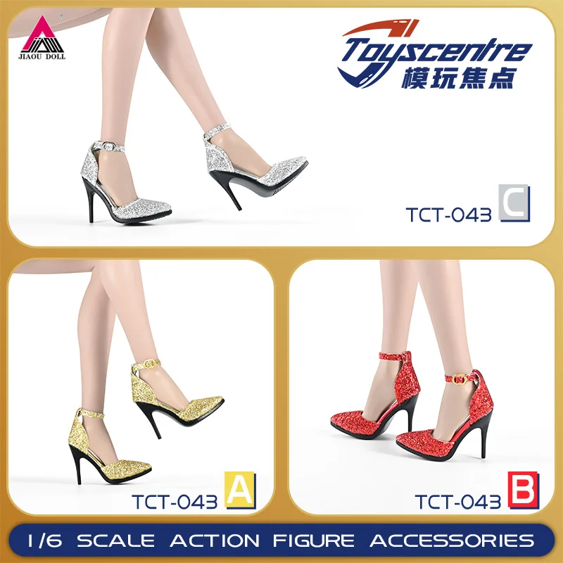 In Stock Toyscentre TCT-043 1/6 Scale High Heeled Sandals Shoes Model Fit 12'' Female Soldier Action Figure Body Dolls