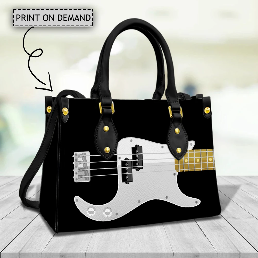 

3D Electric Guitar Womens Handbag Music Lovers New Fashion Casual Tote Luxury Shoulder Messenger Bolsa Female sac a main femme