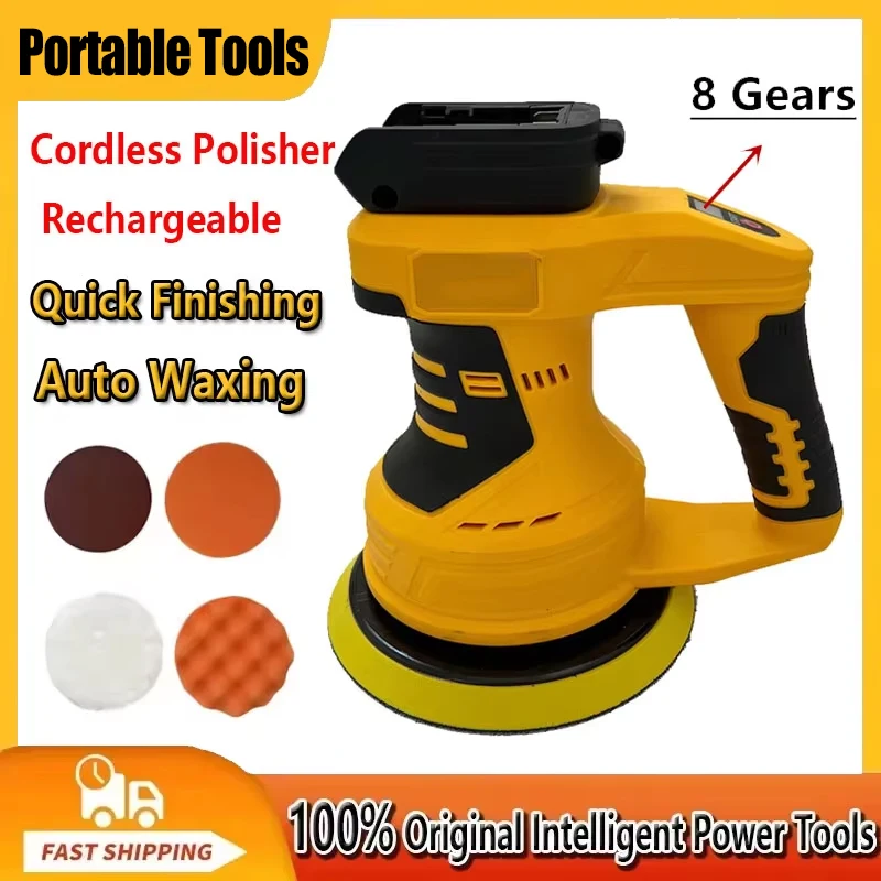 

Fit DEWALT 8 Gears Cordless Polisher Rechargeable Car Buffer Polisher Machine Electric Rotary Tool For 18V Battery