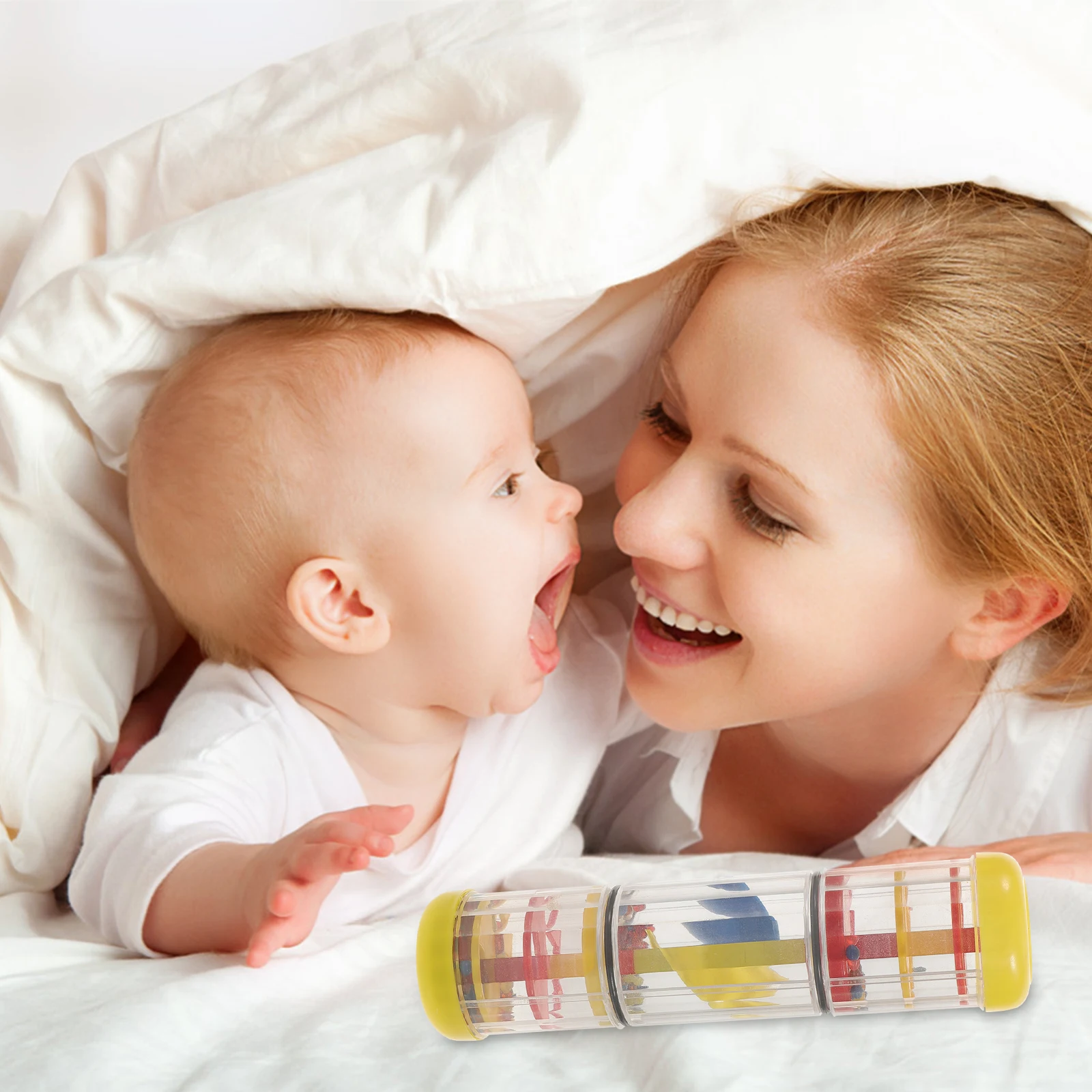 

1pc Rain Sound Cylinder Musical Toy Rotating Smooth Surface Grasping Ability Visual Auditory Imagination Cognitive