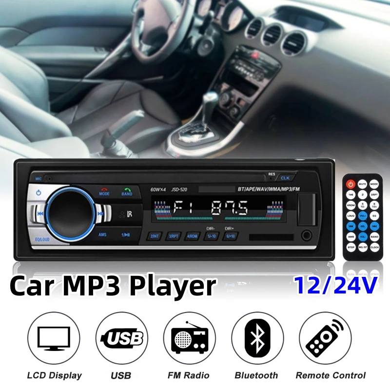 

12/24V Car MP3 Player Stereo 60W Bluetooth Audio Radio Handsfree Call Car USB Card Insert MP3 Radio Kit