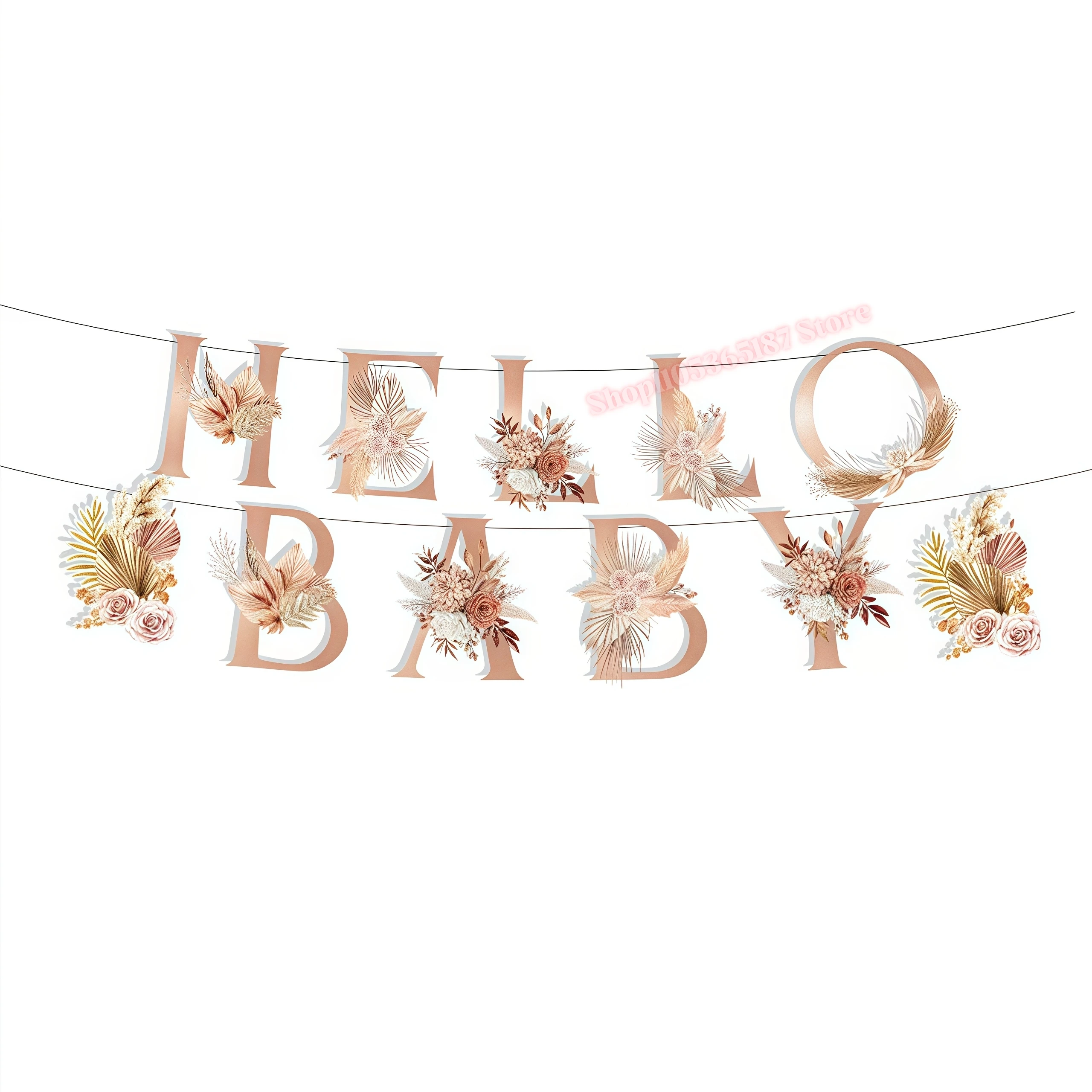 Hello Baby Geschlechts-Enthüllungs-Party-Zubehör Mädchen Junge Banner Flaggen Girlande Ballon für Babyparty 1. Geburtstag Dekoration – Detail 7