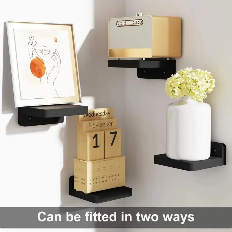 

4Pack Small Floating Shelves for Wall, Wood Shelf 5 Inch Display Ledges Room Decor, Mini with 2 Types of Installation