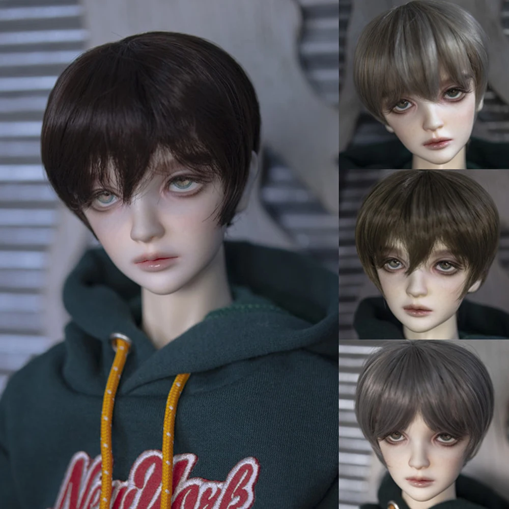 

G10-120 children toy 1/4 1/3 uncle bjd sd DD doll's props Accessoriess wig High temperature silk grey brown hair 1pcs