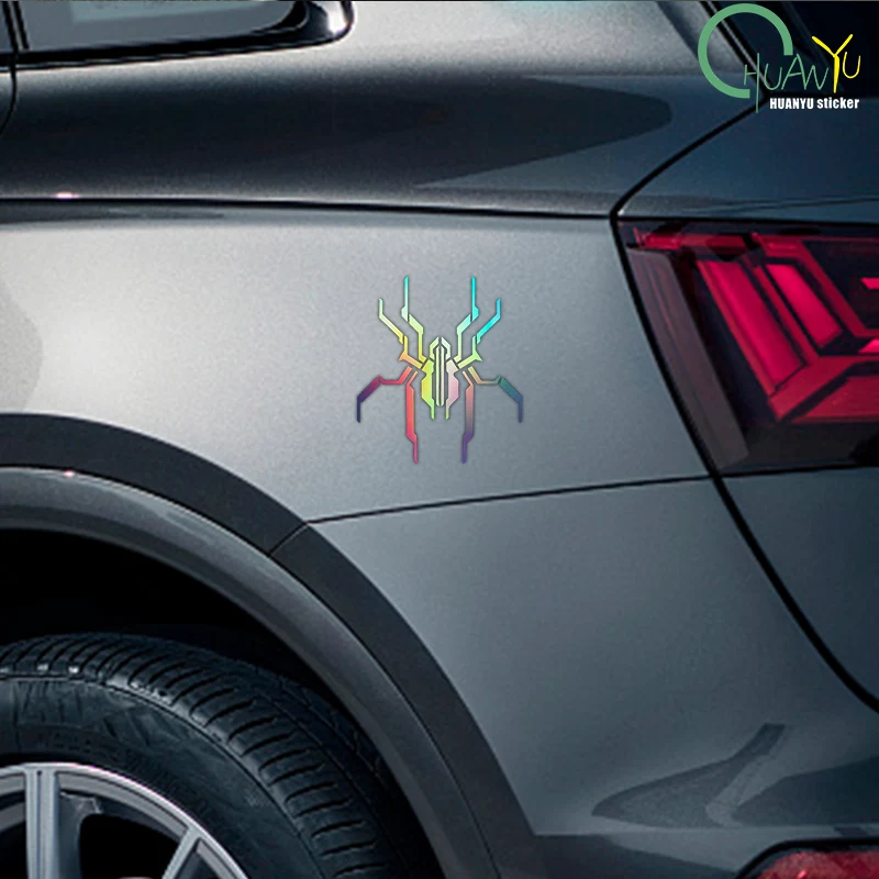 Hollow car sticker, electronic spider, cyber, luminous fluorescent color-changing rear windshield hood, personalized car sticker