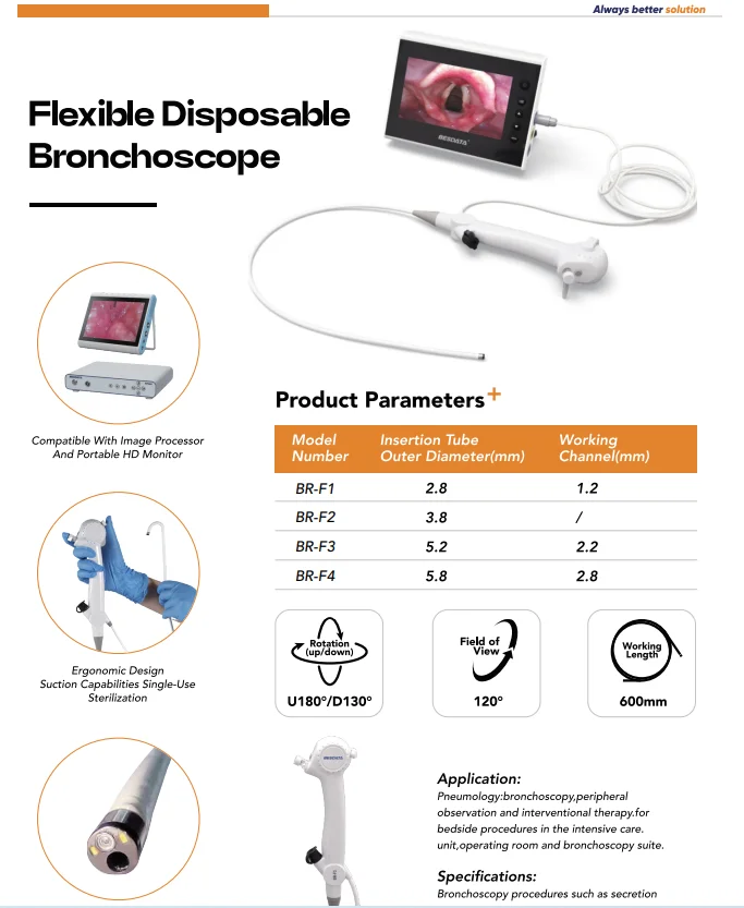 3.8mm Bronchoscope Complimentary USB adapter for detecting high-definition images medical  Surgical Disposable  Flexible digital