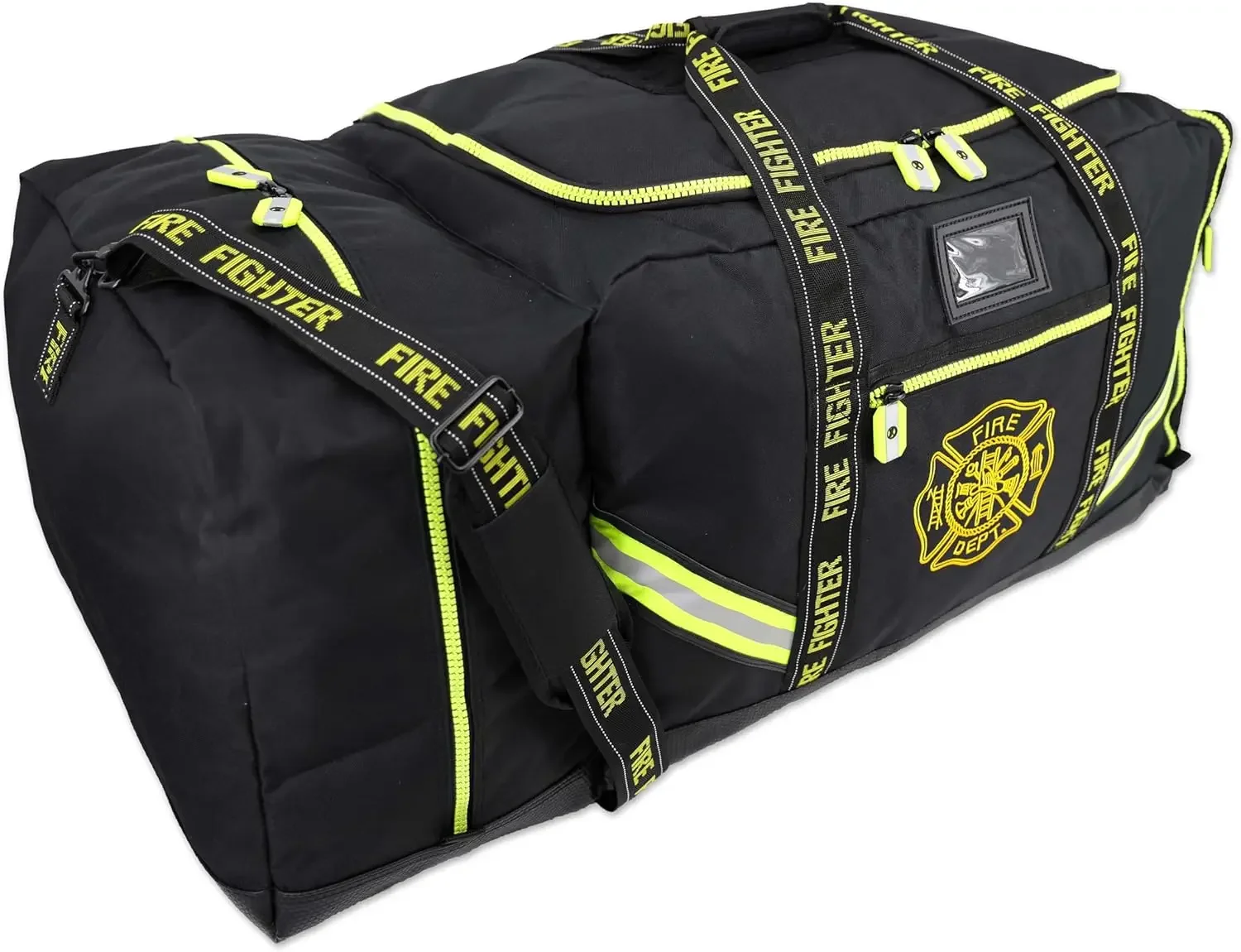 Bolsa de engrenagem de fogo premium 3XL para bombeiro com nome bordado - PRETO