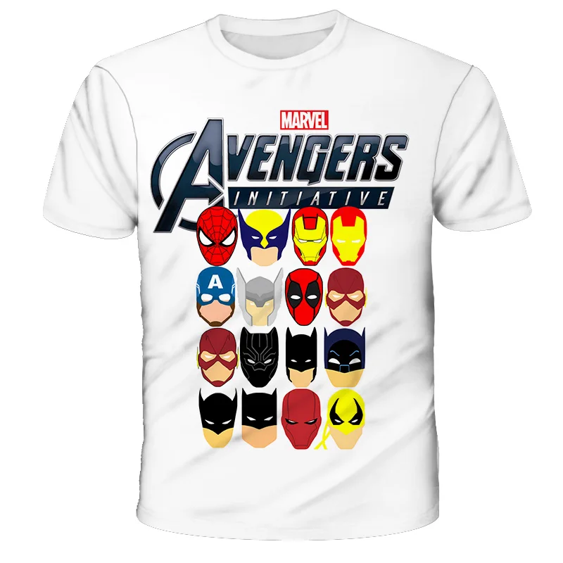 Camiseta branca masculina Marvel Spider-Man, roupa macia infantil, streetwear casual, blusa diária de manga curta infantil, verão