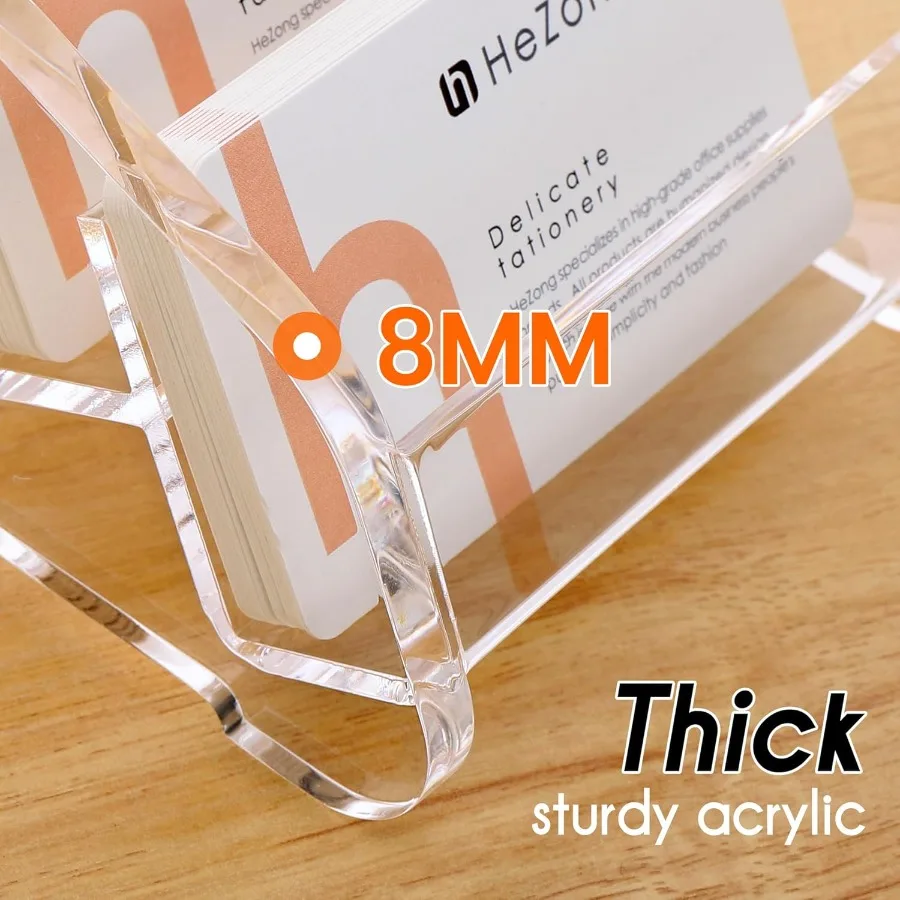 عرض حامل بطاقات العمل الأكريليك للنساء والرجال 3 فتحات 3 طبقات حامل بطاقات شفافة لفتحات المكتب التي تيل مرة أخرى لمنعها #6