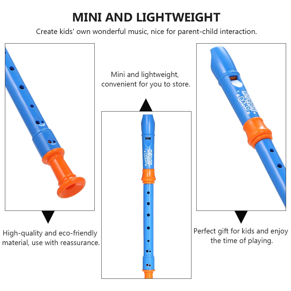

Children Flute Plastic Musical Instrument Lightweight Mini Portable for Kids Music Learning Creativity Hand Eye Coordination