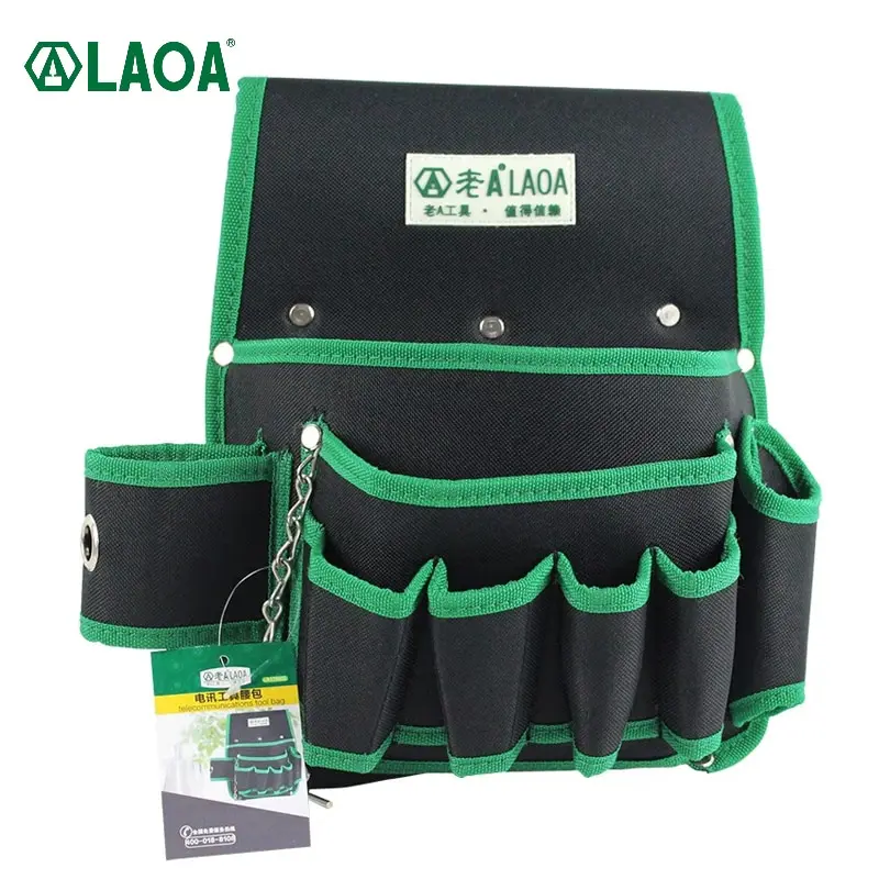 LAOA Waist Tool Bag Oxford Cloth 600D Multilayer Green Storage Pouch Tool Organizer For Electricians