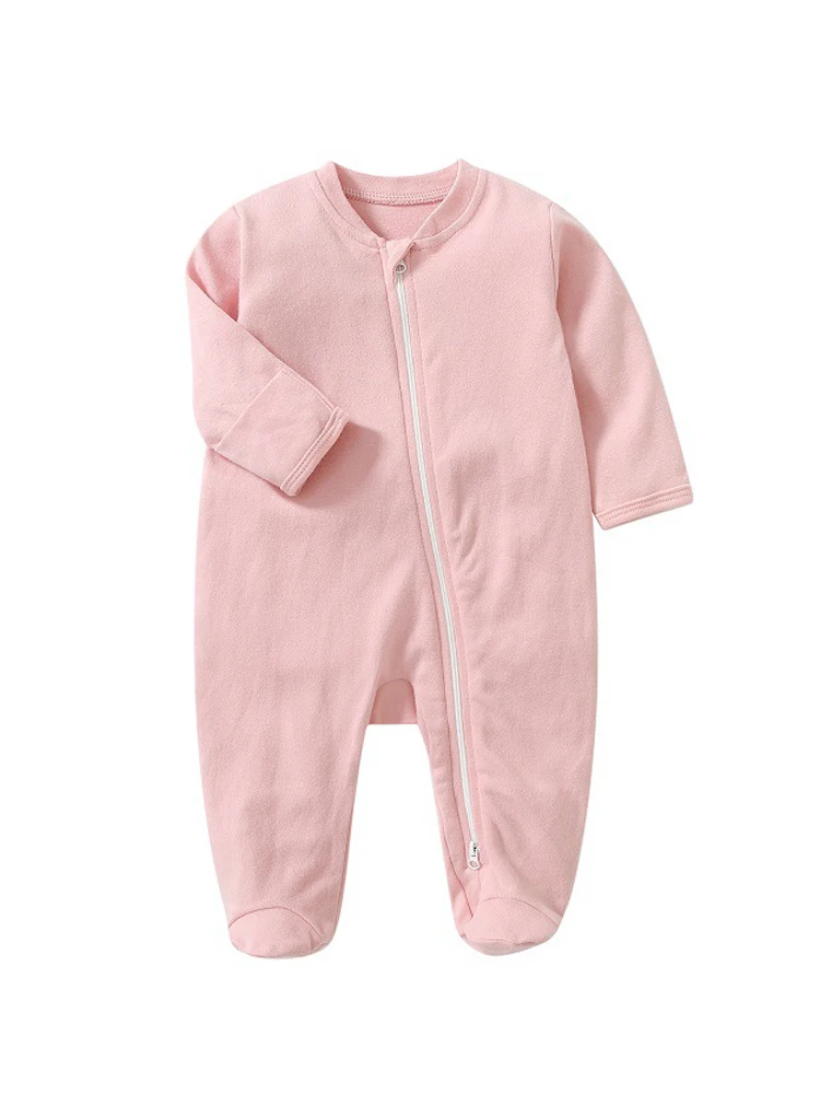 Momlove-Baby Zipper Romper, roupas de criança, macacão, manga curta, pijama infantil, Onesies, bodysuit sólido para recém-nascido