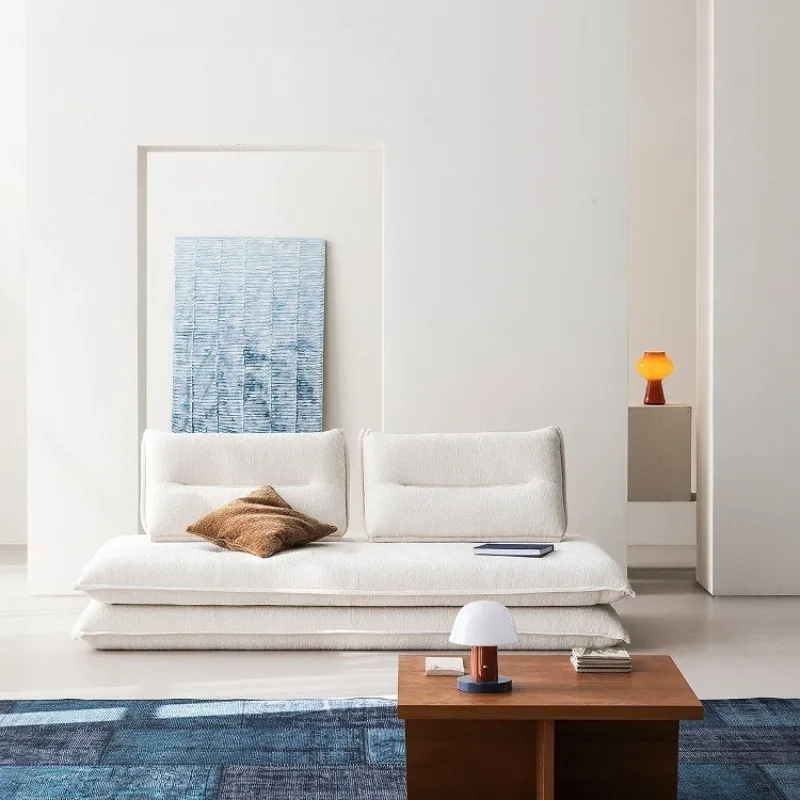 

Sleeping, lying down, removable and washable living room dual-purpose three-person single fabric sofa bed