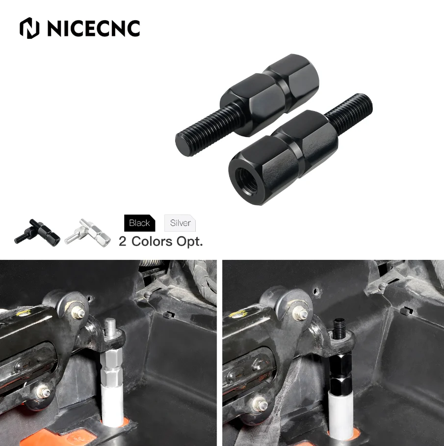 Tornillos elevadores de asiento UTV NiceCNC de 1.77'' (1/2 par) para Can-Am Maverick X3 y Can-Am Max R 4x4 Turbo DPS, de aluminio negro/plateado