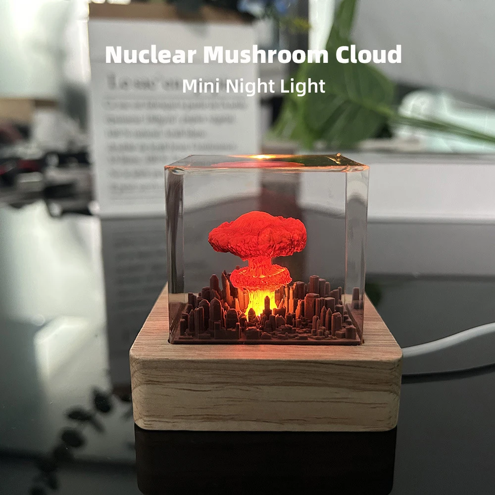 Volcanic Eruption Night Light Nuclear Explosion Mushroom Cloud Night Lamp For Bedroom Home Office Desk Decoration Accessories