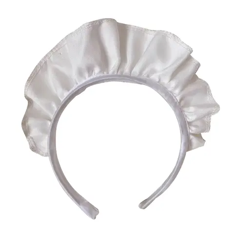 Women Ruffle Headdress White Maid Headband Gothic Anime Cosplay Headwear