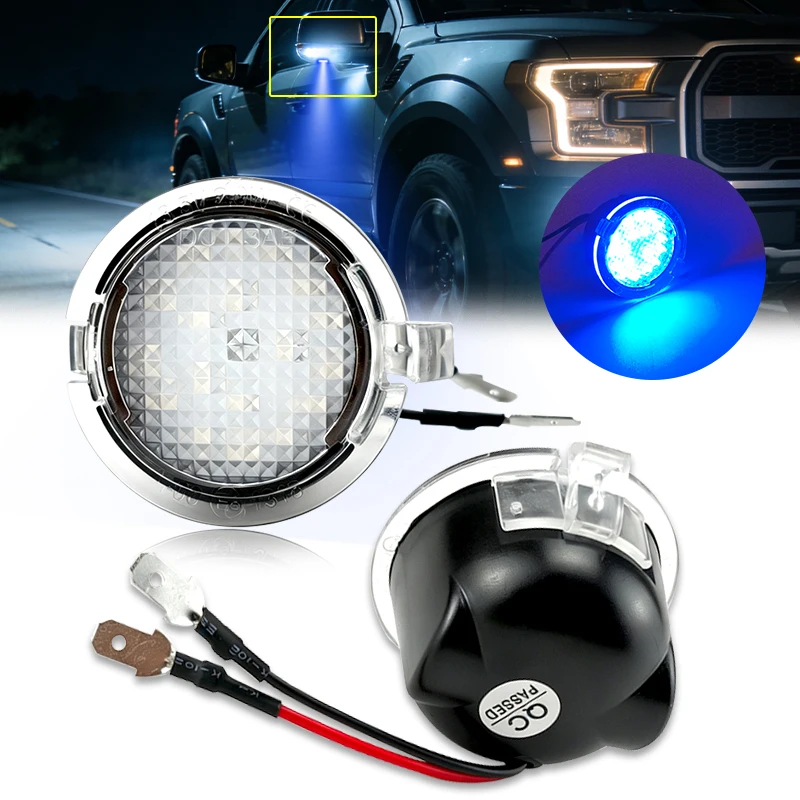 2 luces LED CANBUS para el espejo lateral, iluminación de charco para Ford Edge Ranger Mondeo Fusion Flex Explorer Taurus Expedition