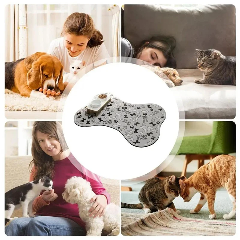 Tapete de comida para cães, tapete absorvente antiderrapante para tigela de cachorro, acessórios para cães, suprimentos para animais de estimação, secagem rápida (apenas tapete)