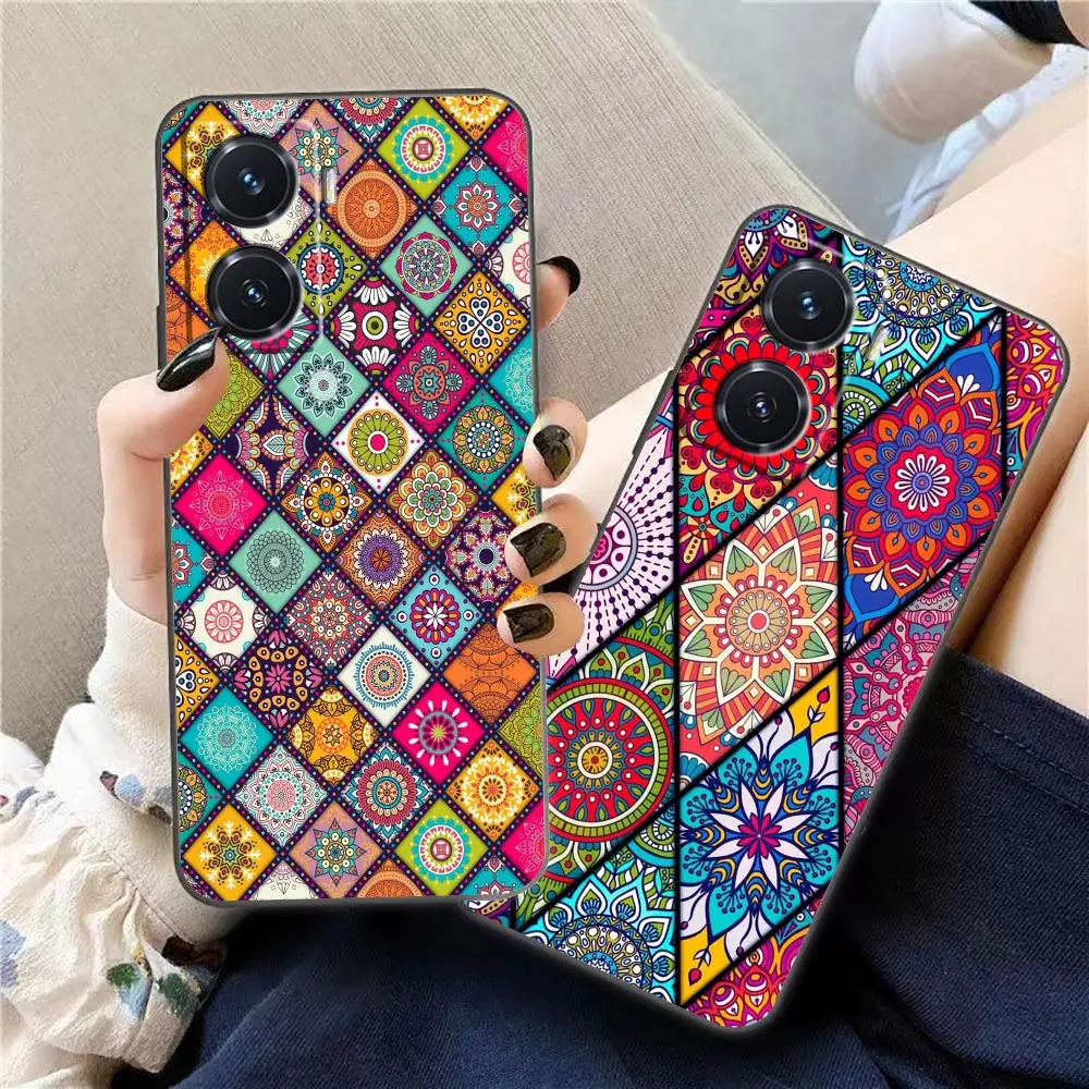 Case For VIVO Y97 Y93 Y91 Y85 Y83 Y81 Y79 Y77 Y76 Y76S Y75 Y72 Y67 Y66 Y55 Y53 Pro 5G 4G 5G Case Retro Bohemian European Pattern