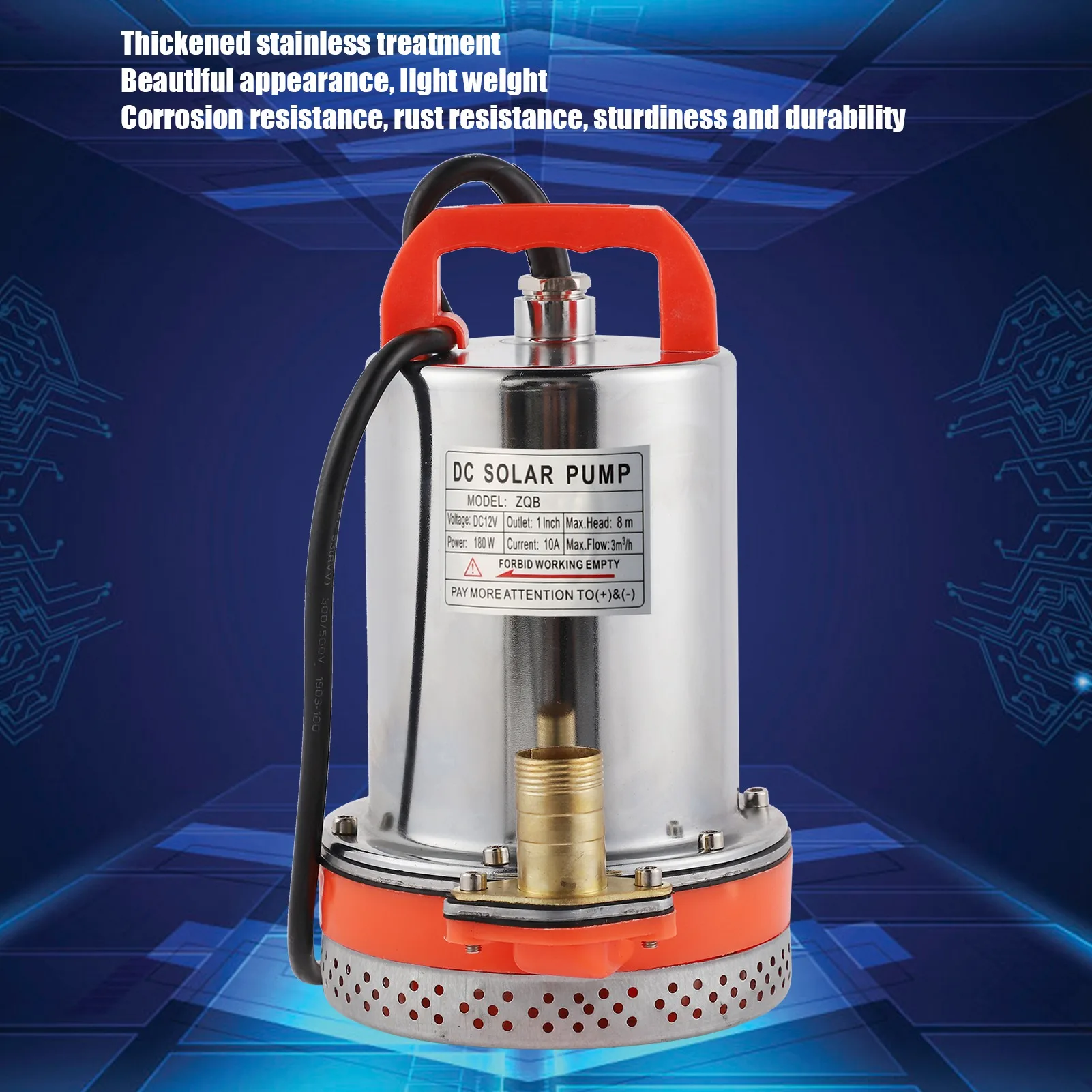 مضخة غاطسة ببطارية صغيرة ، تنظيف حمام سباحة شمسي ، رفع 8 أمتار ، كابل m ، DC 12V ، ww ، 24V ، W #6