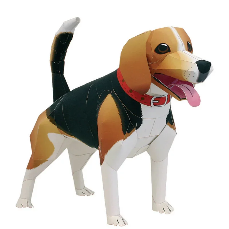 Beagle Dog Folding Origami Art Mini Cute 3D Paper Model Papercraft Animal Figure DIY Teens Adult Handmade Craft Toys QD-061