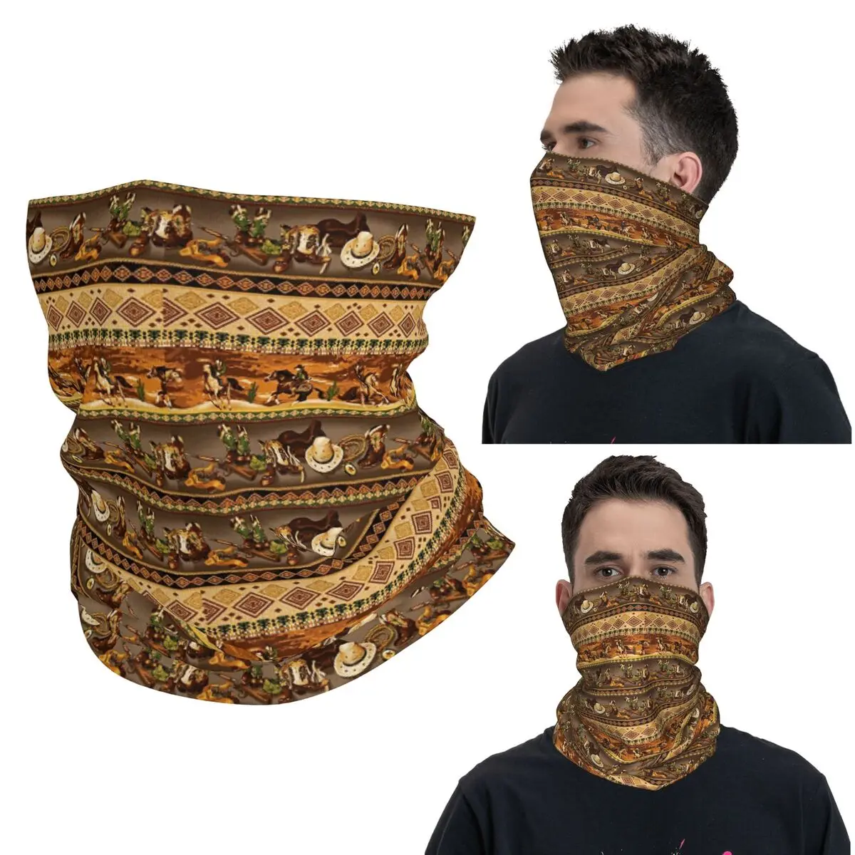 

Бандана с ковбойским узором в западном стиле, маска с принтом, шарф, многофункциональная Балаклава унисекс для взрослых